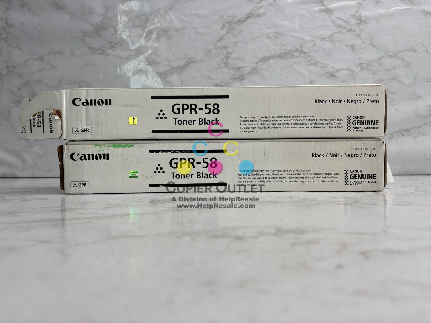 2 OEM Canon IRA C256,C257,C259,C356,C357 Black Toners GPR-58, 218C003 (1 Open)