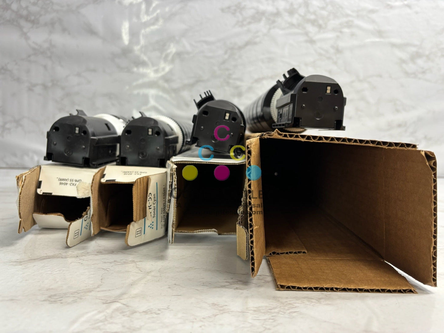 4 Open Genuine Canon iR ADV C5535i,C5540i,C5550 Cyan & Black Toners GPR-55/GPR55