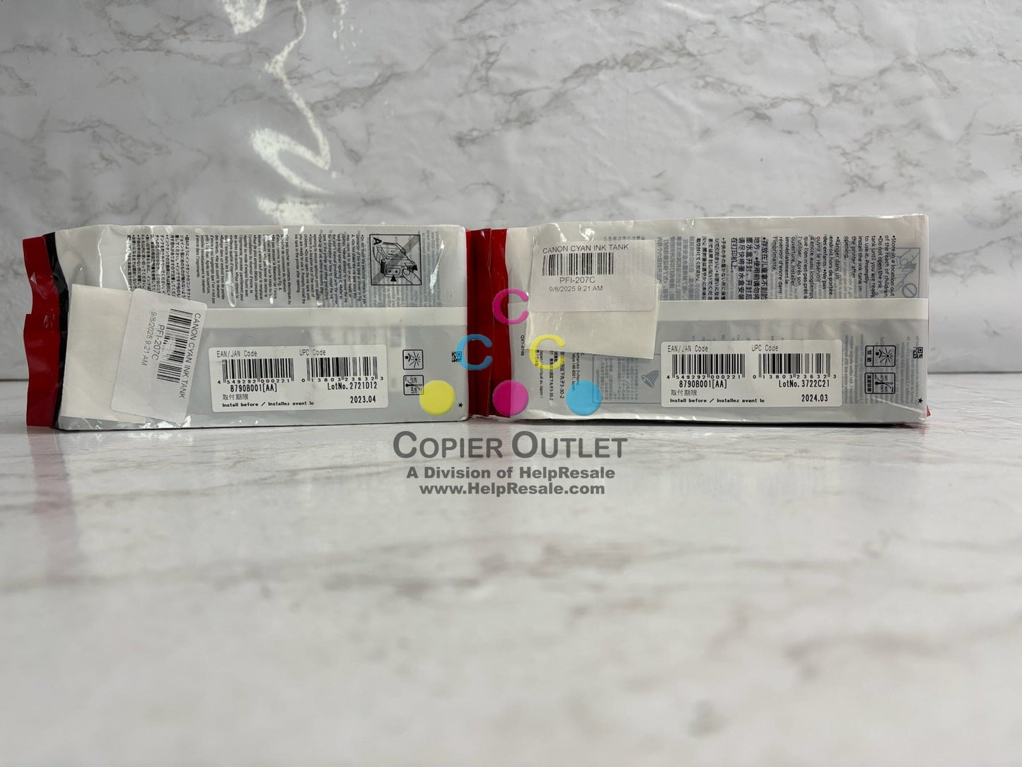 2 New Genuine Canon iPF680 Cyan Ink Cartridge PFI-207 8790B001AA exp: 2023-2024