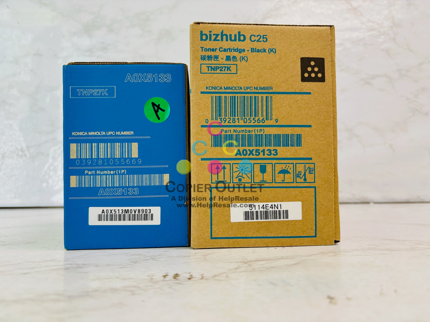 2 Genuine Konica Bizhub C25  Black Toner TNP27K