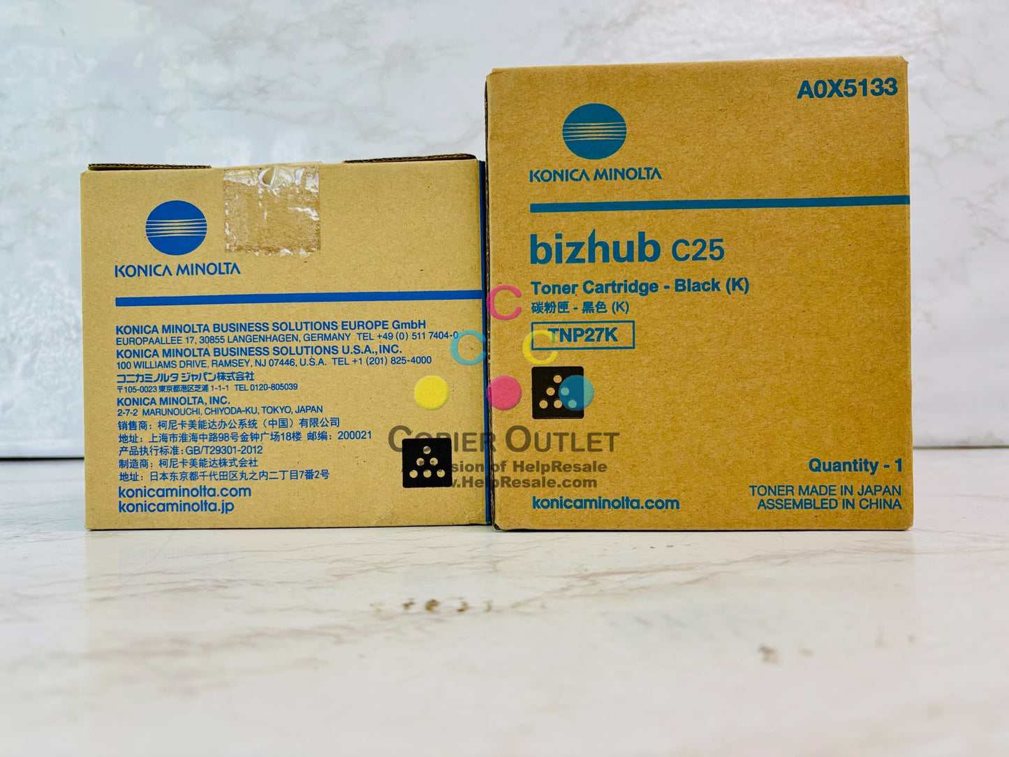 2 Genuine Konica Bizhub C25  Black Toner TNP27K
