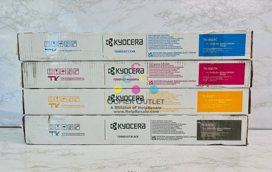 4 Genuine Kyocera TASKalfa 6054ci, 7054ci Cyan, Mag., Yellow & Black TK-8557 CMYK