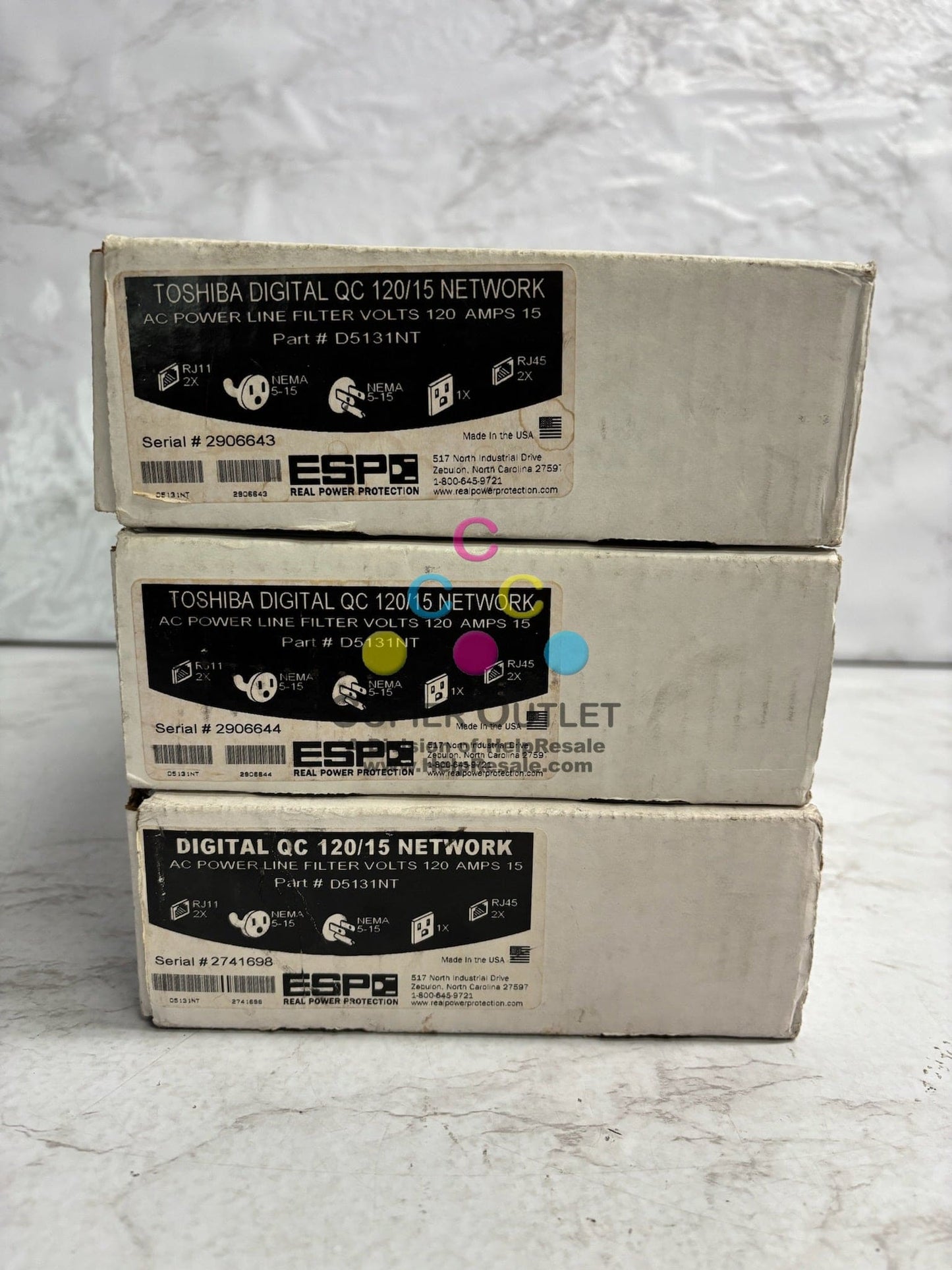 3 New Genuine Toshiba ESP DIGITAL 120/15 Surge Protective Devices D5131NT