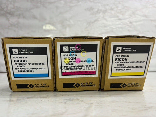 3 Katun Compatible Ricoh MPC6003,C4503,C5503,C6004 CMY Toners 841850,51,52