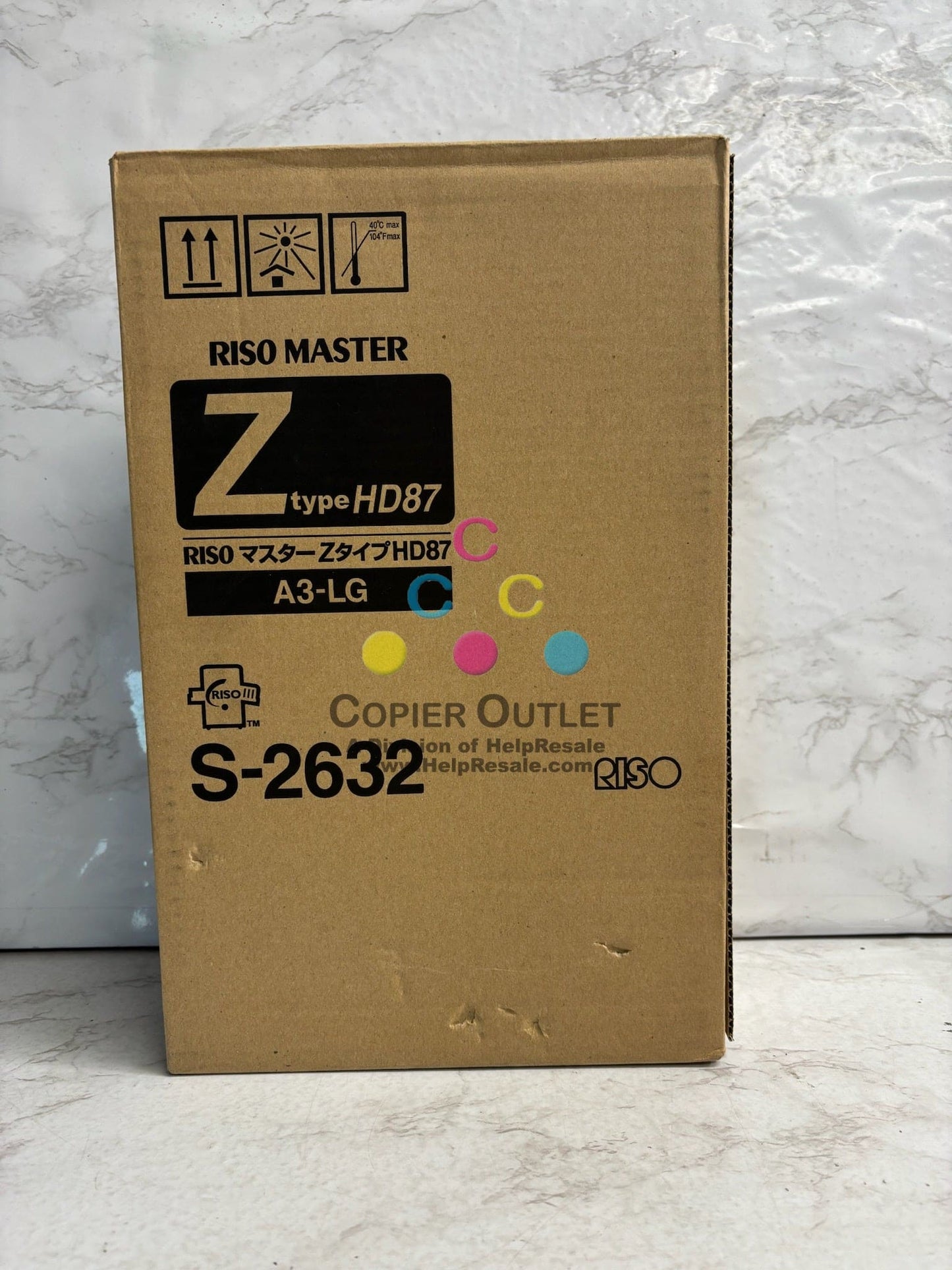 Genuine Riso MZ-1090, MZ990 Master Rolls Z Type S-2632 (HD87) A3-LG, Box of 2
