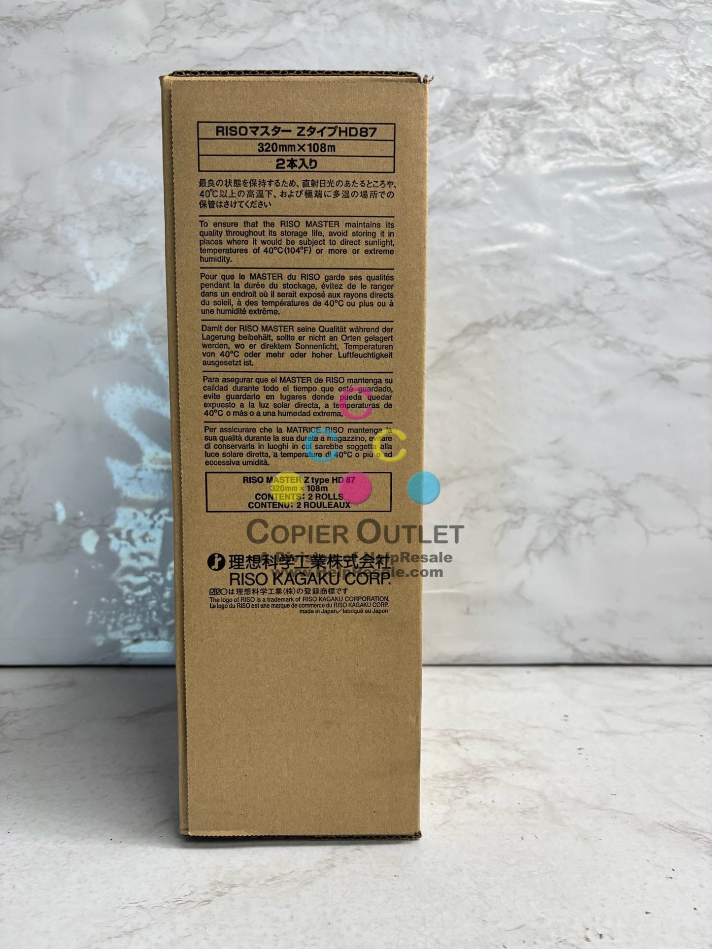 Genuine Riso MZ-1090, MZ990 Master Rolls Z Type S-2632 (HD87) A3-LG, Box of 2