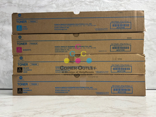4 New Genuine Konica Bizhub C250i,C300i,C450i,C550i CMKK Toner TN626 (No Yellow)
