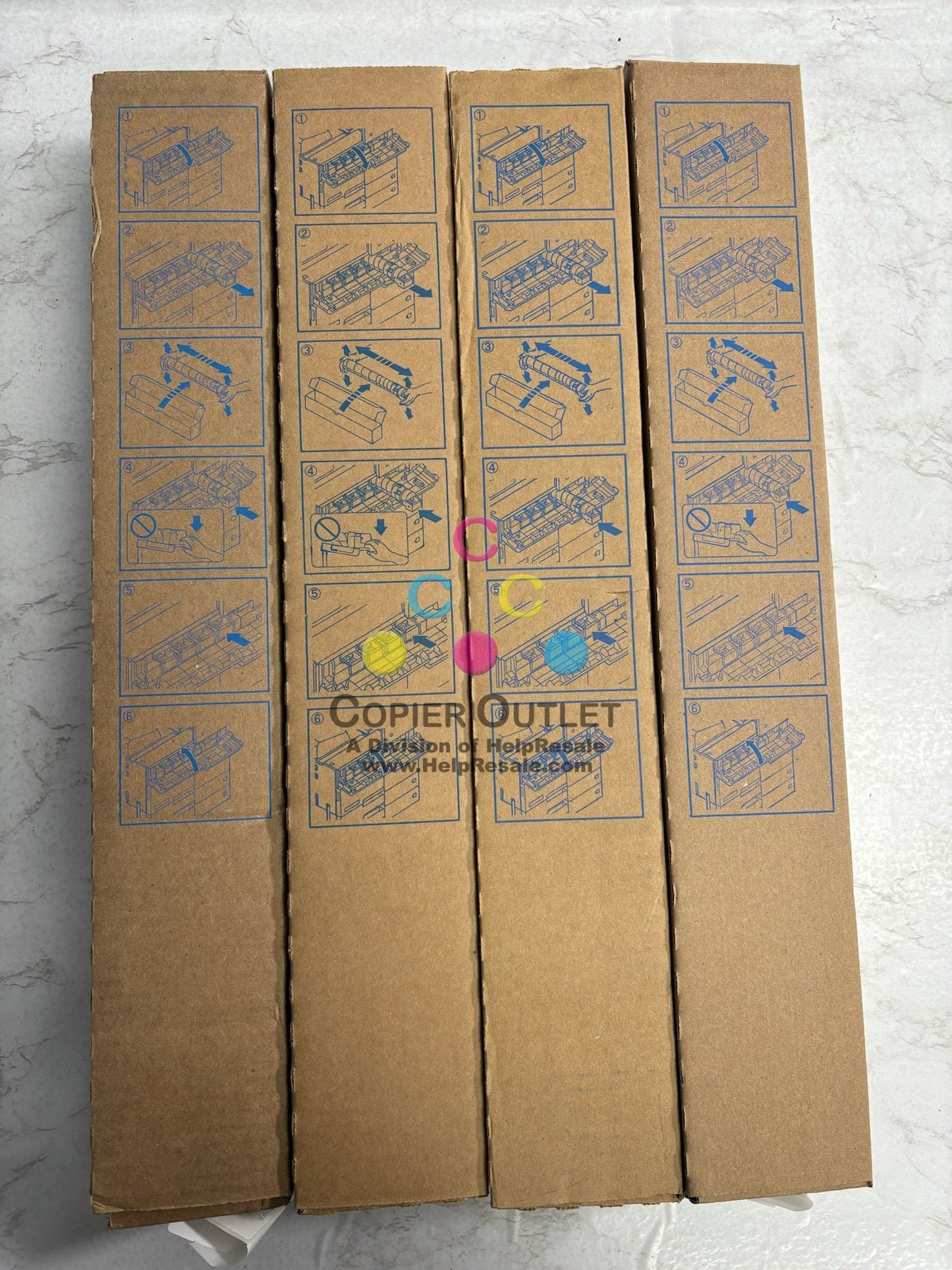 4 New Genuine Konica Bizhub C250i,C300i,C450i,C550i CMKK Toner TN626 (No Yellow)