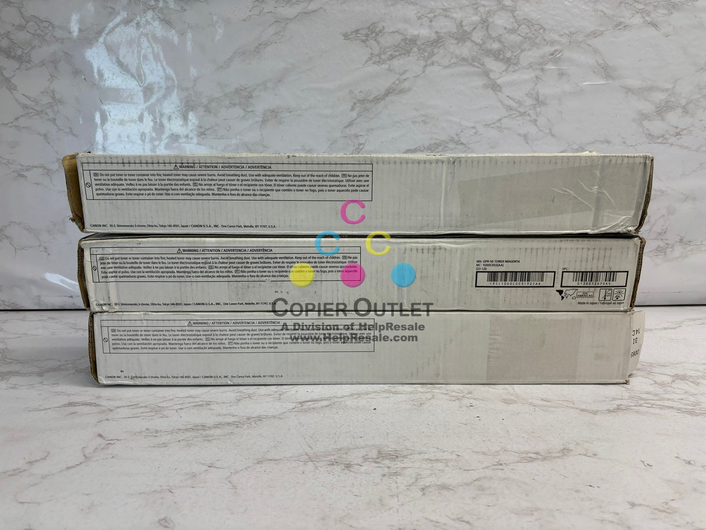 3 OEM Canon IRA C7565,C7570,C7580,C7765,C7770 GPR-56 CMY Toners (Open Yellow)