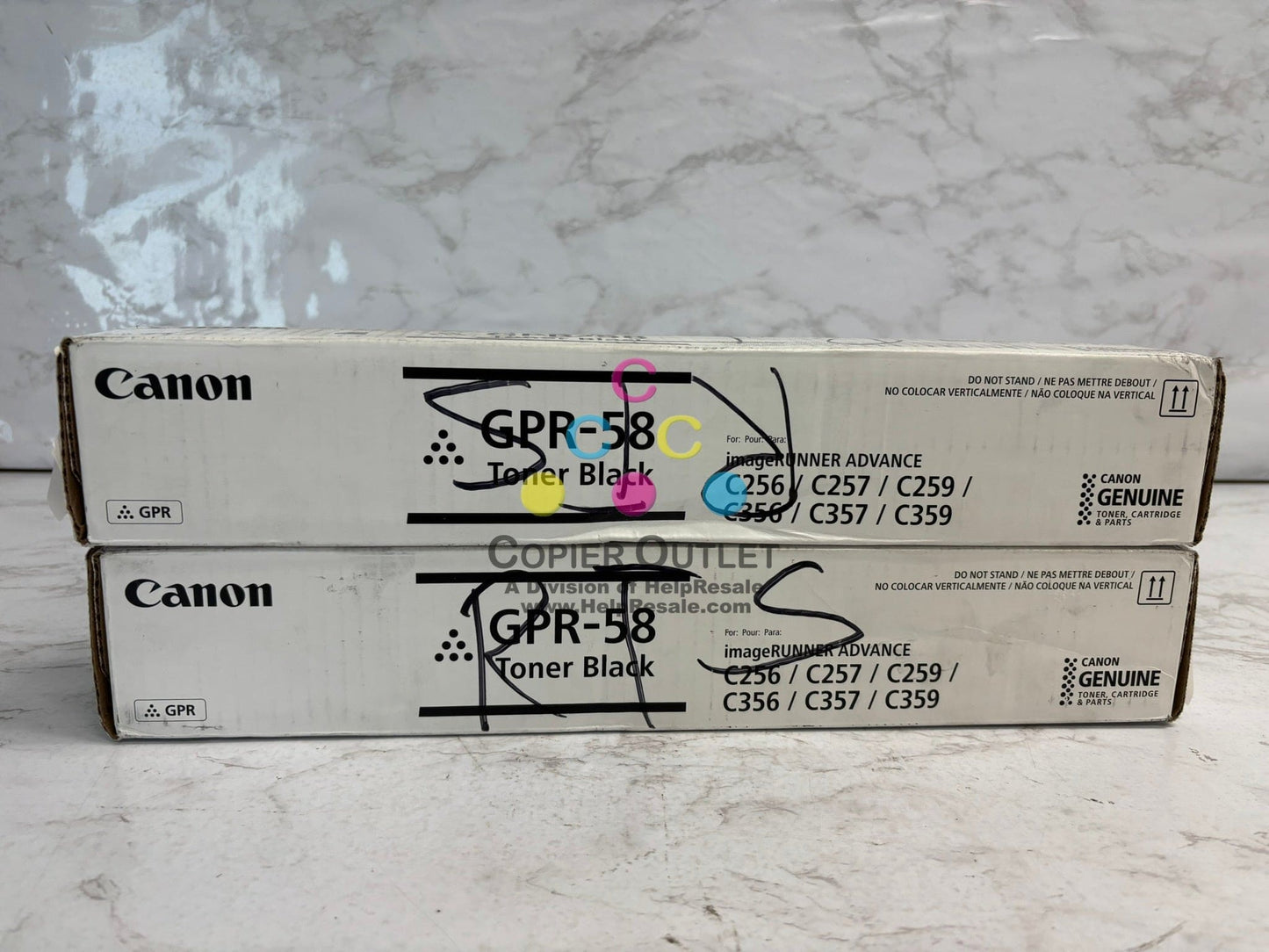 2 New OEM Canon IRA C256,C257,C259,C356,C357,C359 Black Toners GPR-58, 218C003