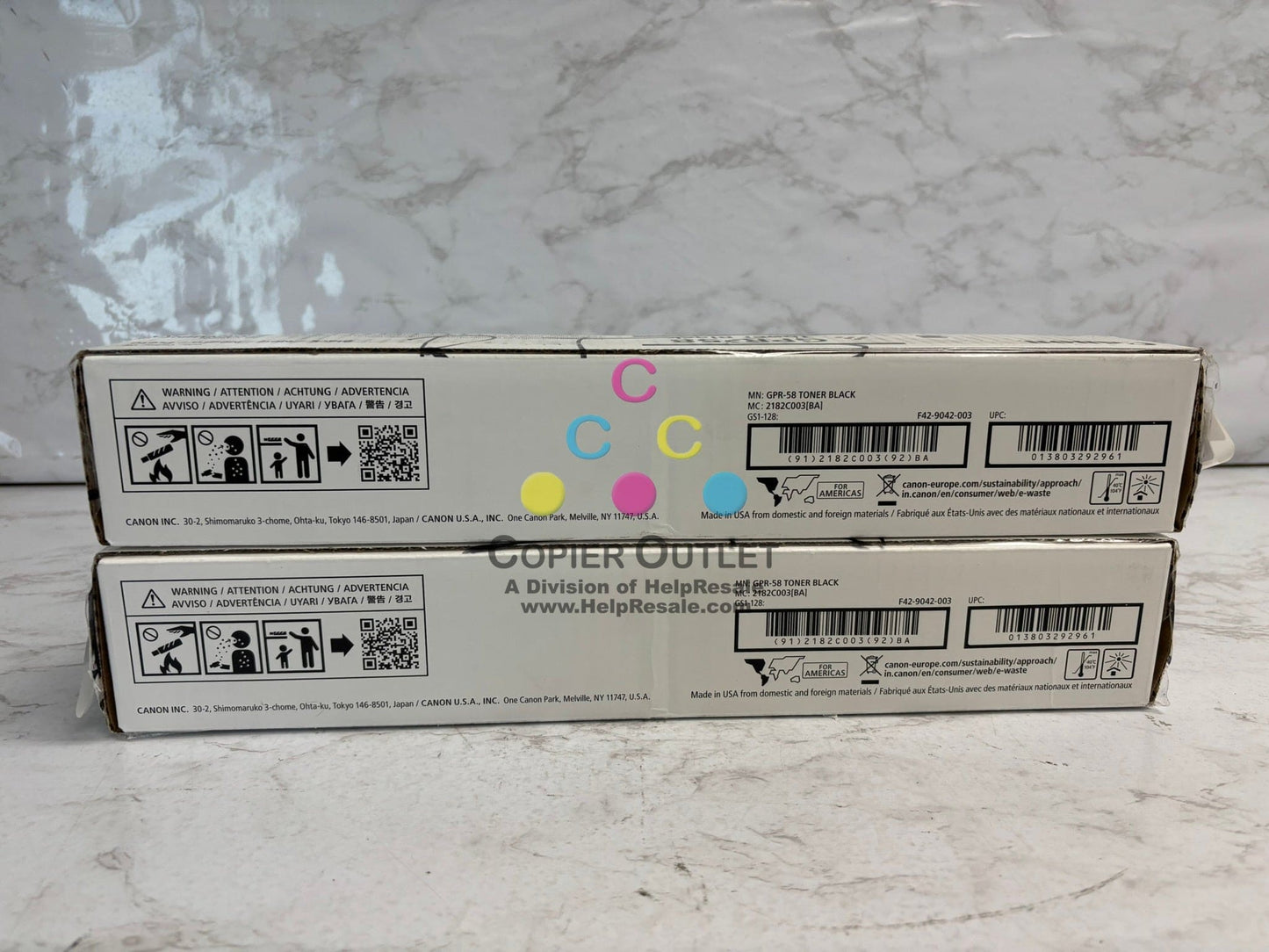 2 New OEM Canon IRA C256,C257,C259,C356,C357,C359 Black Toners GPR-58, 218C003