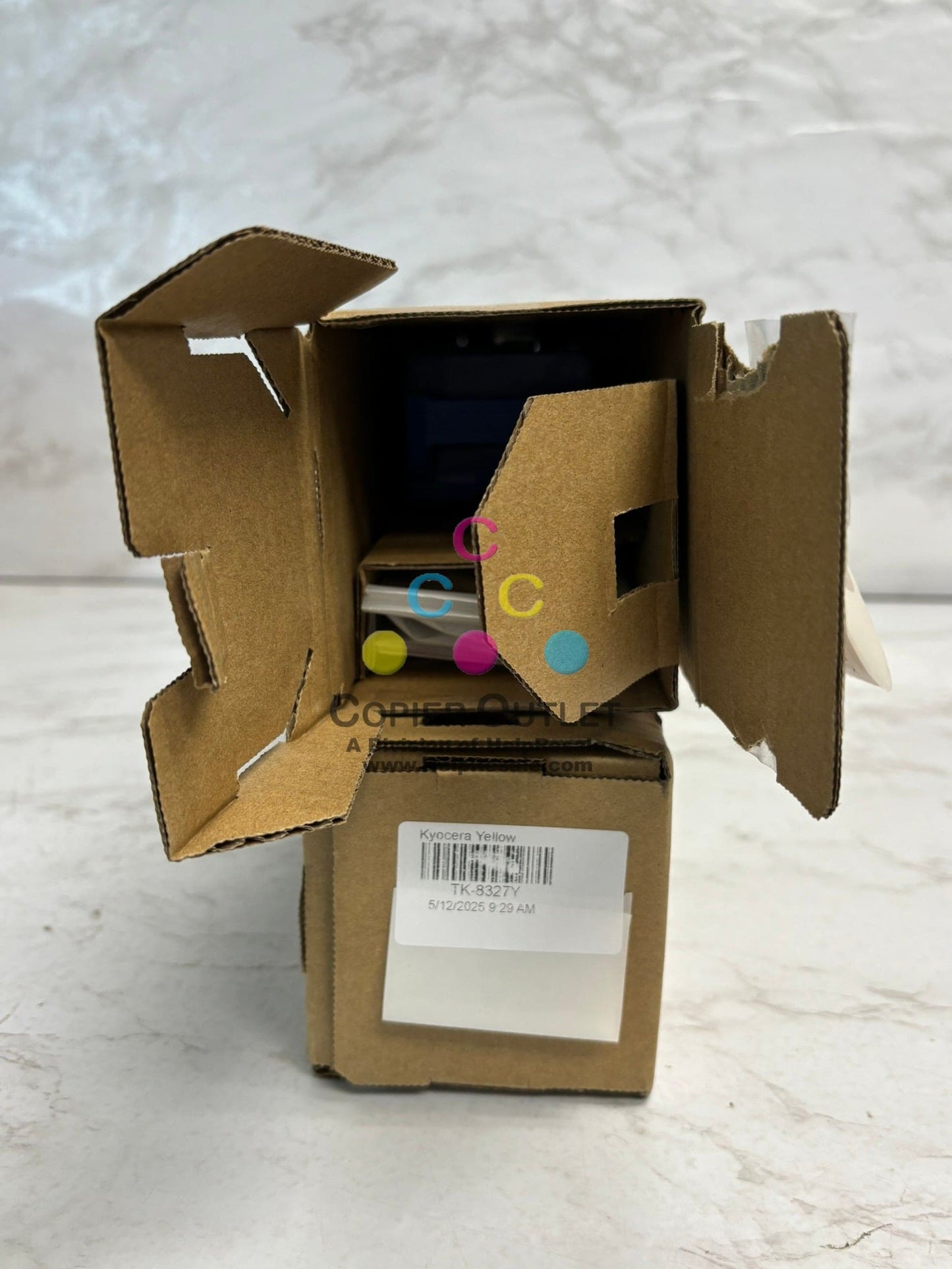 2 OEM Kyocera TASKalfa 2551ci, CS2551ci TK-8327 Cyan & Yellow Toners (Open Cyan)