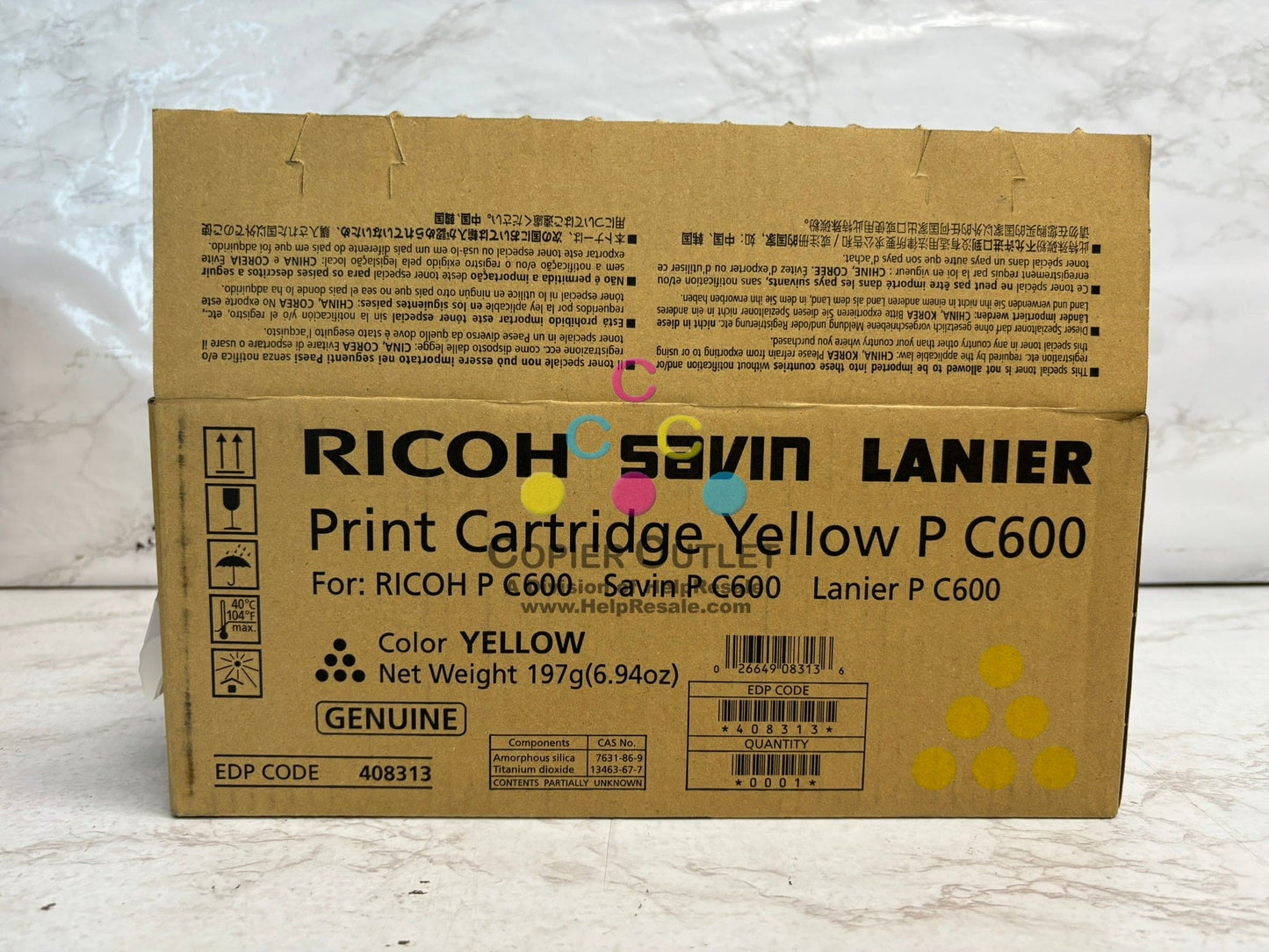 New Open Genuine Ricoh Savin Lanier P C600 Yellow Toner Cartridge 480313