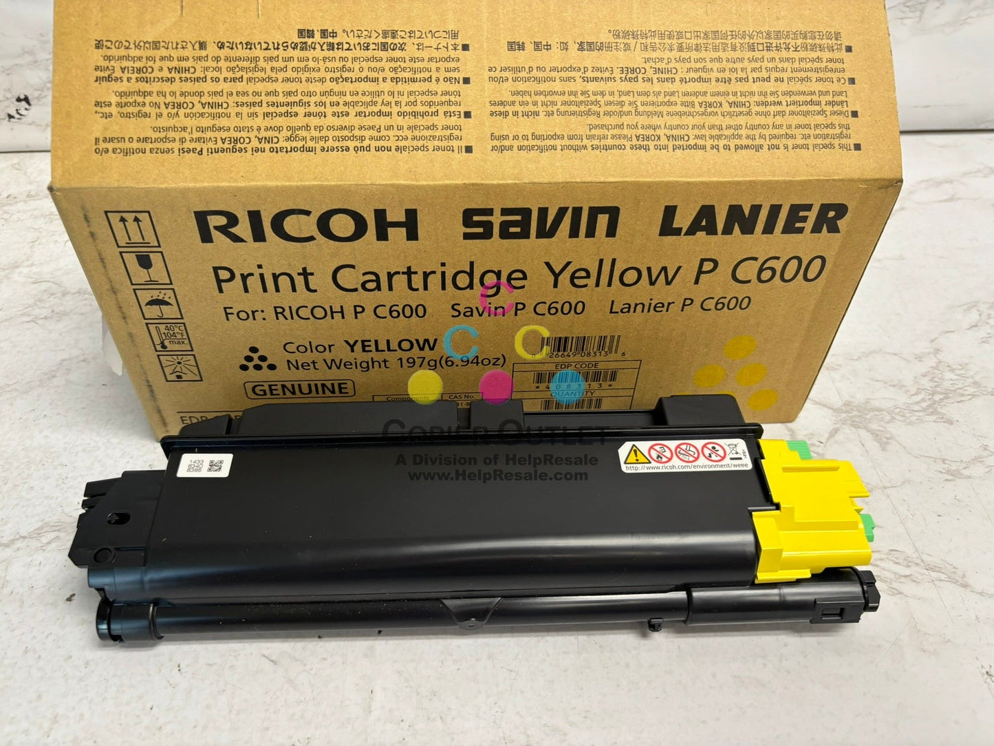 New Open Genuine Ricoh Savin Lanier P C600 Yellow Toner Cartridge 480313