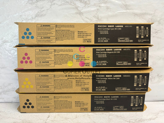 4 OEM Ricoh Savin Lanier IM C300/C400 CMYK Toners 842378, 842379, 482380, 842381