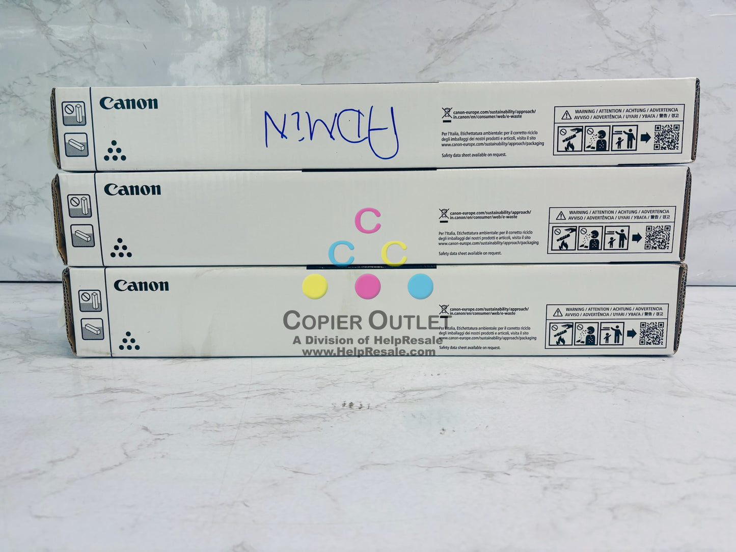 3 Genuine Canon iR Adv C5840i,C5850i Yellow & Black Toner GPR-61 YKK