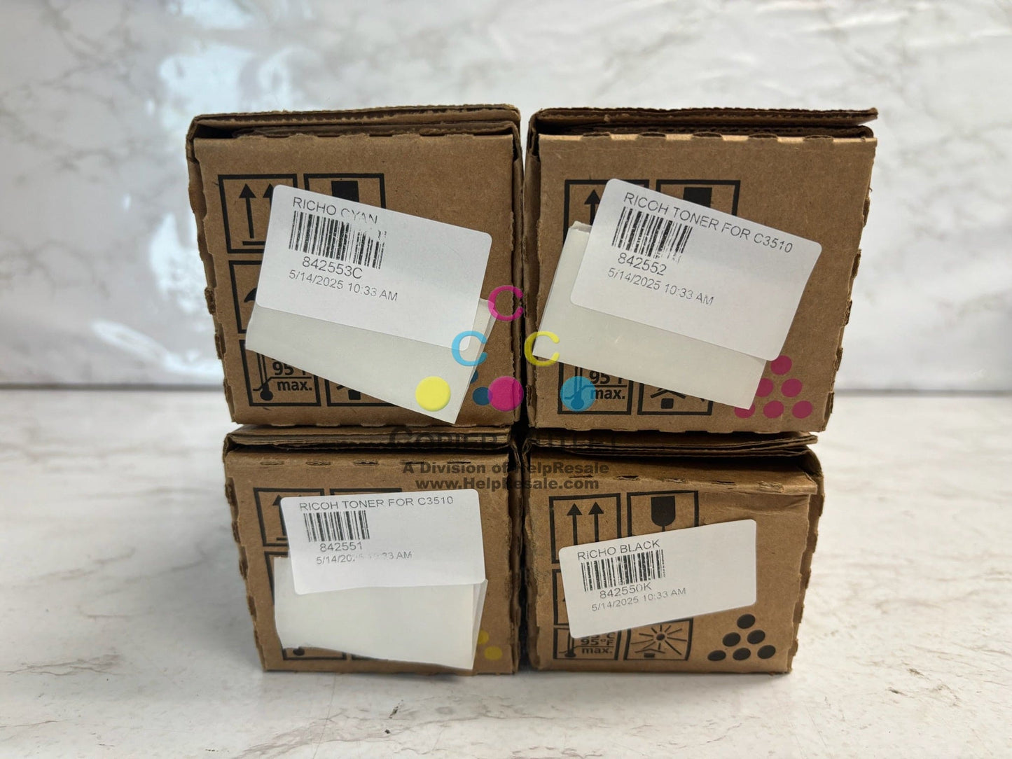 4 OEM Ricoh IM C3010/C3510 CMYK Toner 842553, 842552, 842551, 842550