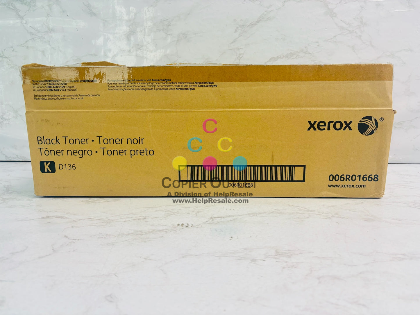 Open Genuine Xerox D136 Black Toner Cartridge 006R01668