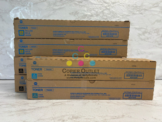6 OEM Konica Minolta Bizhub C450i,C550i,C650i TN626 CCYYKK Toners (No Magenta)