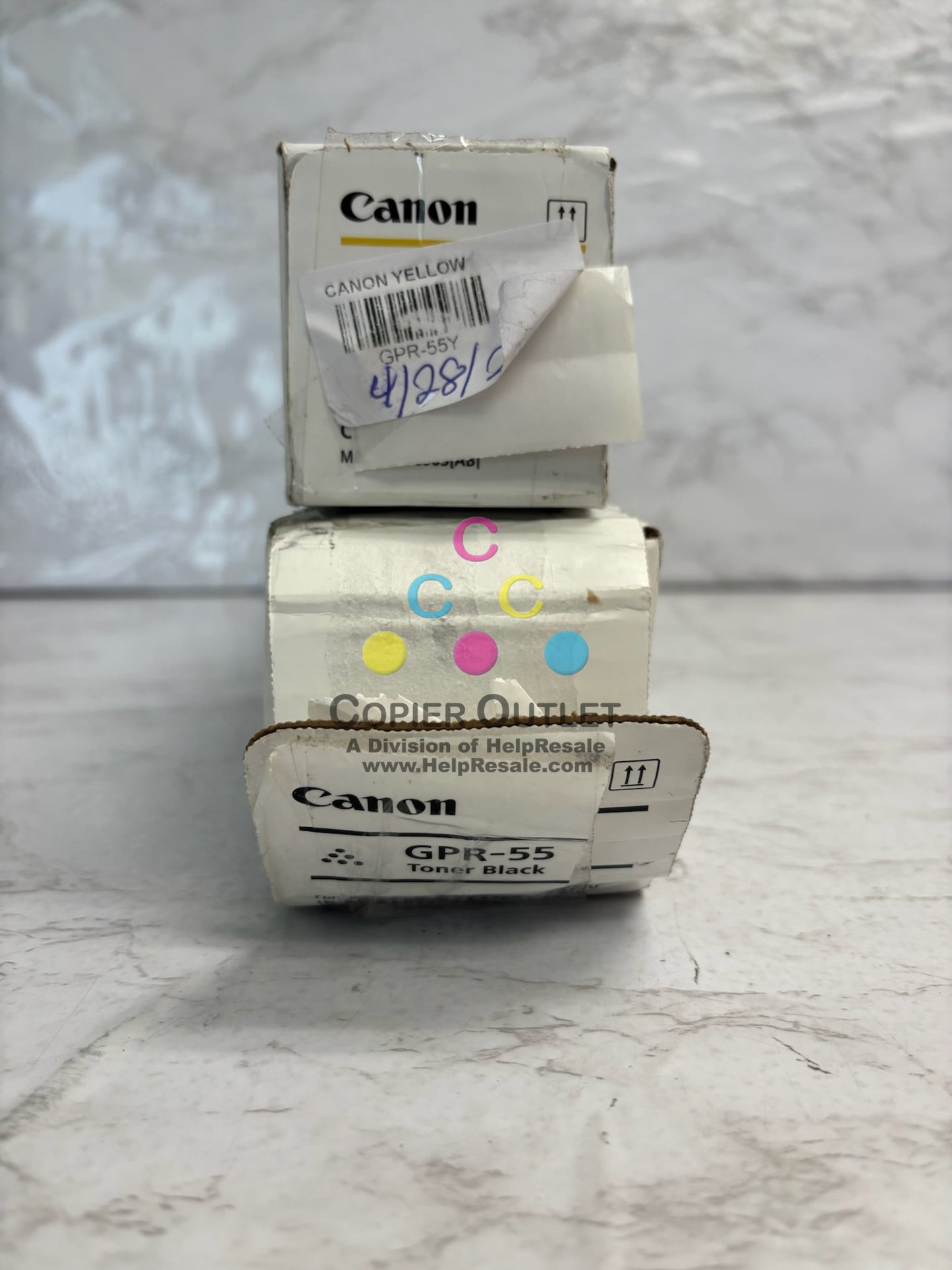 2 Open OEM Canon iR ADV C5535,C5540,C5550,C5560 GPR-55 Yellow & Black Toners