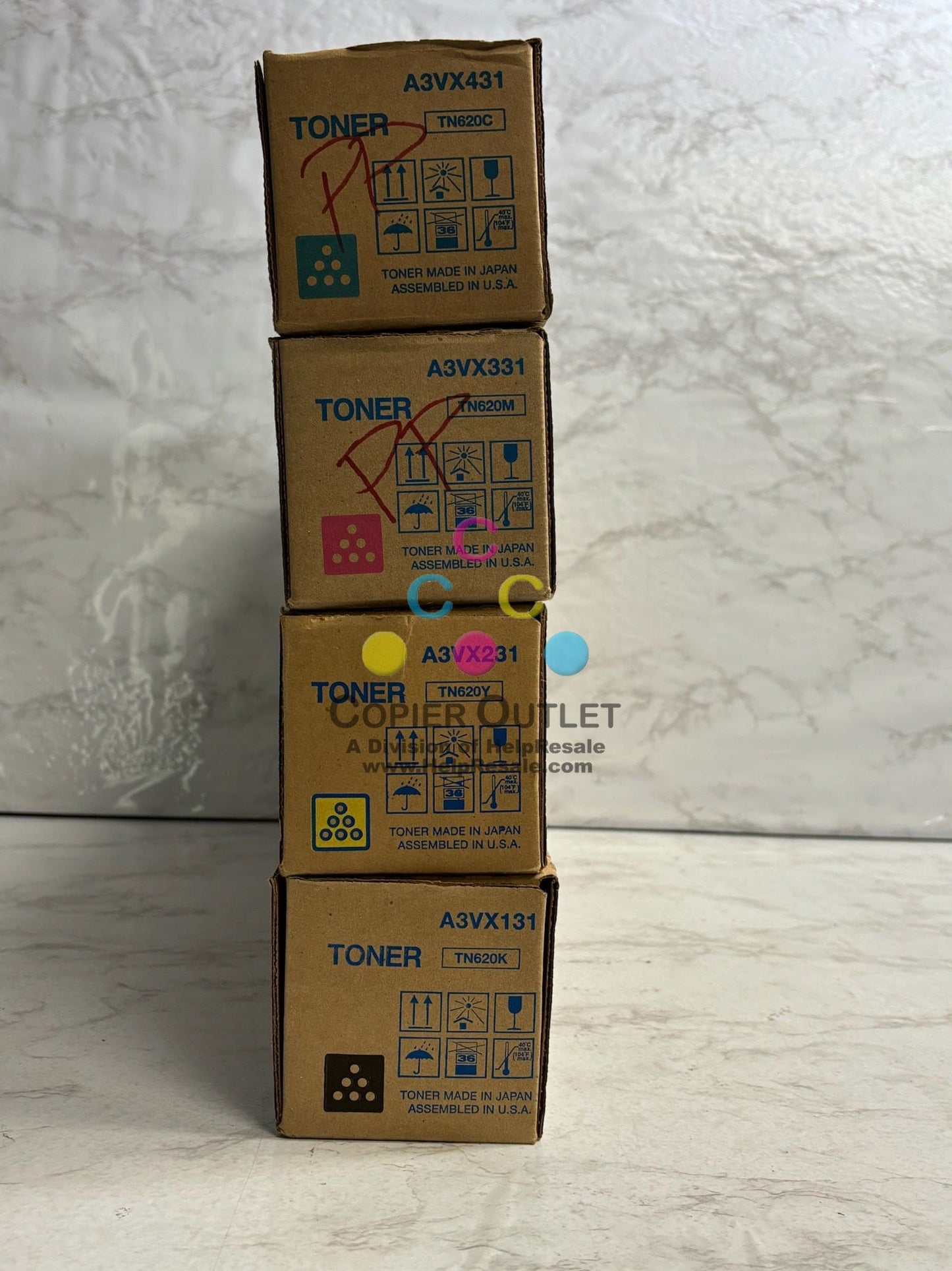 4 New Genuine Konica Minolta AccurioPrint C2060L,C3070L,C4065 CMYK Toners TN620