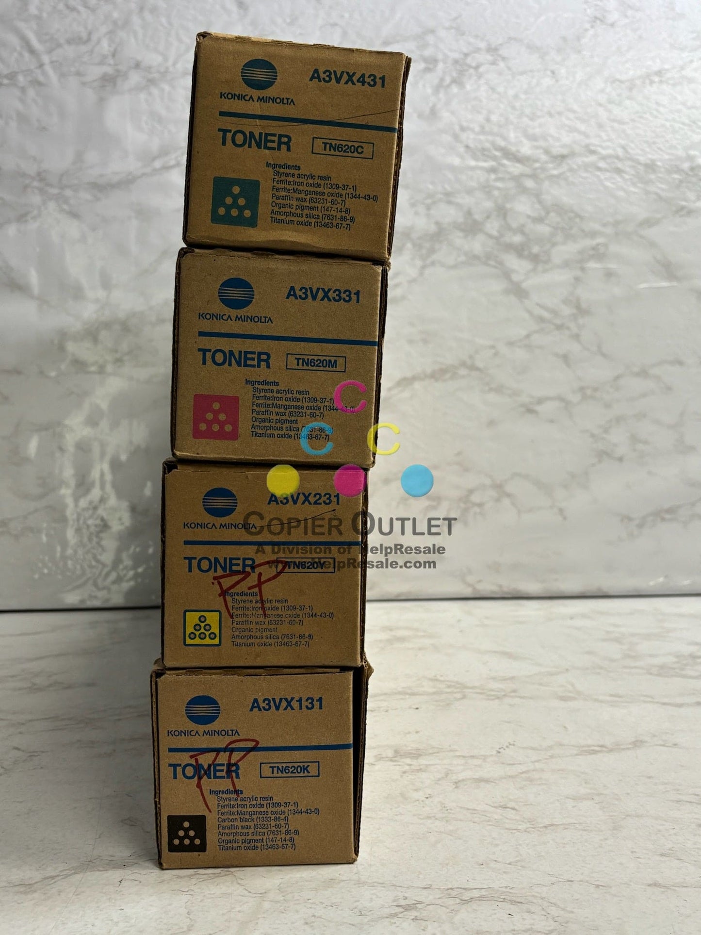 4 New Genuine Konica Minolta AccurioPrint C2060L,C3070L,C4065 CMYK Toners TN620