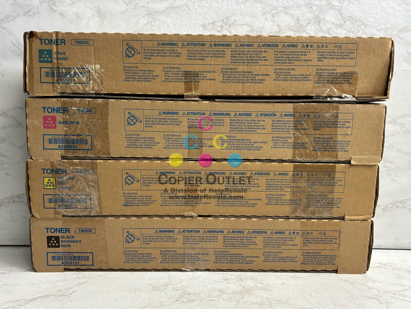 4 New Genuine Konica Minolta AccurioPrint C2060L,C3070L,C4065 CMYK Toners TN620