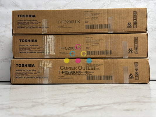 3 New Genuine Toshiba e-STUDIO 2000AC, 2500AC Black Toners T-FC200U-K