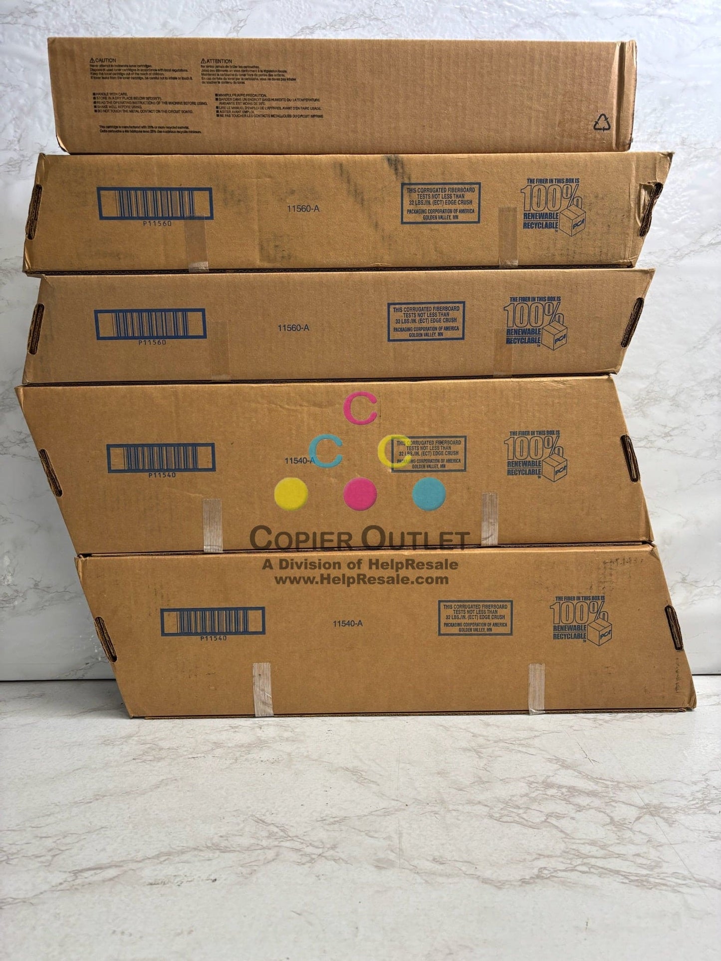 5 New Genuine Toshiba e-Studio 5540C, 6540C, CMMKK Toners T-FC65 (No Yellow)