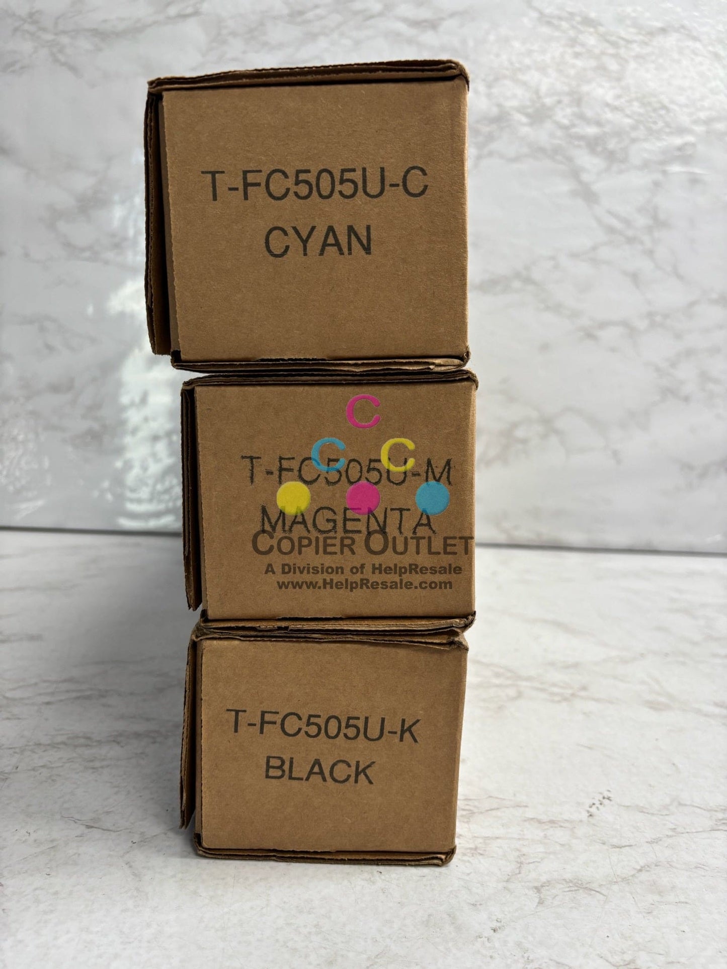 3 Genuine Toshiba e2505AC,3005AC Cyan, Mag & Black Toners T-FC505U