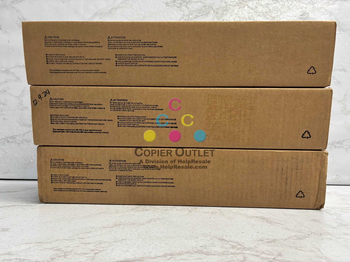 3 Genuine Toshiba e2505AC,3005AC Cyan, Mag & Black Toners T-FC505U