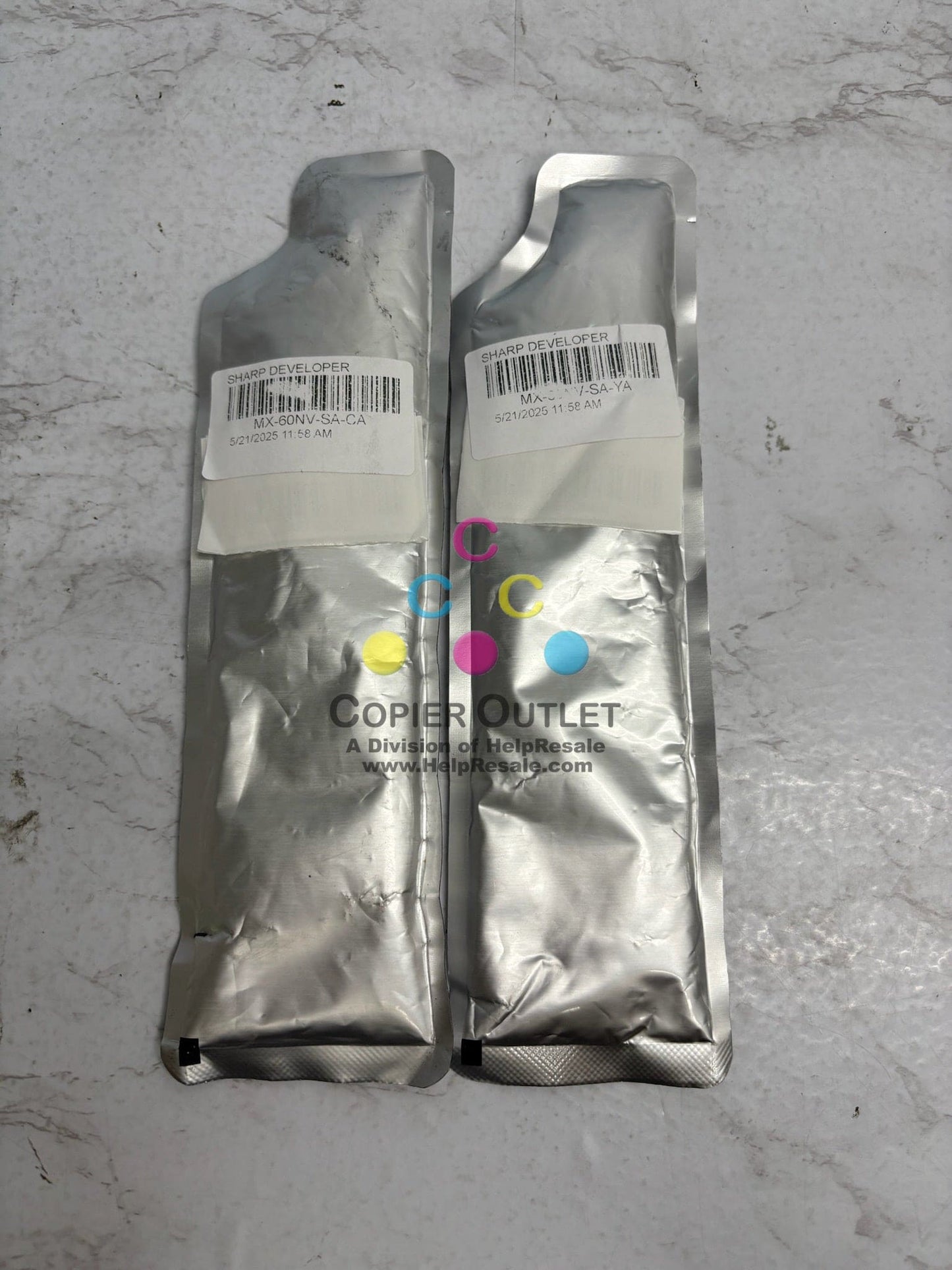 2 OEM Sharp MX-2630N,MX-2651,MX-3050N Cyan & Yellow Developers MX-60NV-SA