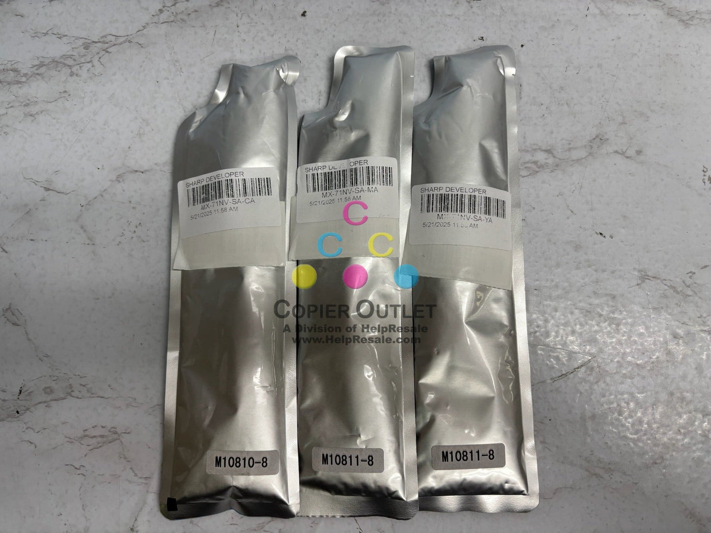 3 OEM Sharp MX-6201, MX-6201N, MX-7001N CMY Developers MX-71NVSA / MX71NVSA