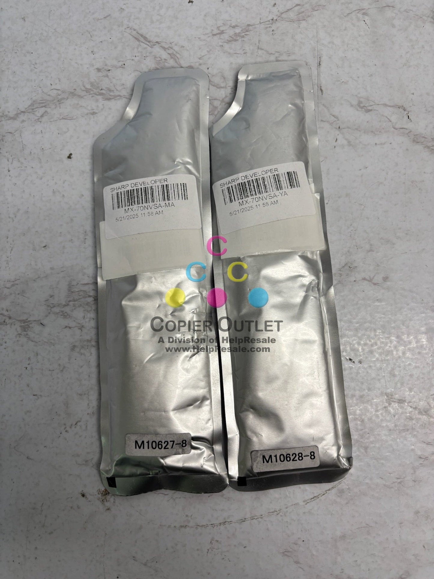 2 New OEM Sharp MX-5500N,MX-6200N Magenta & Yellow Developers MX-70NVSA