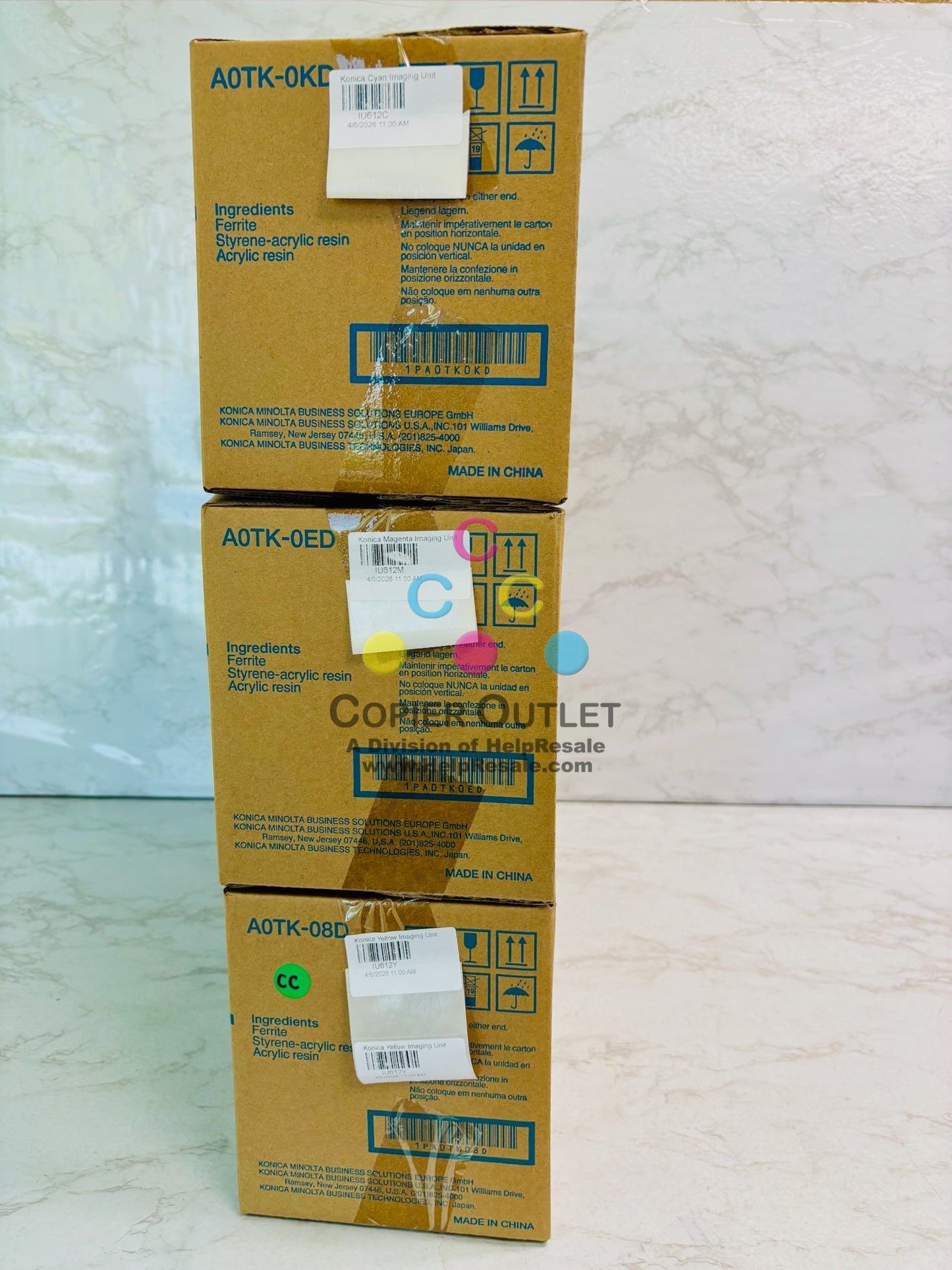 3 Genuine Konica BH C452 C552 C652 Cyan, Magenta & Yellow Imaging Unit IU612 CMY