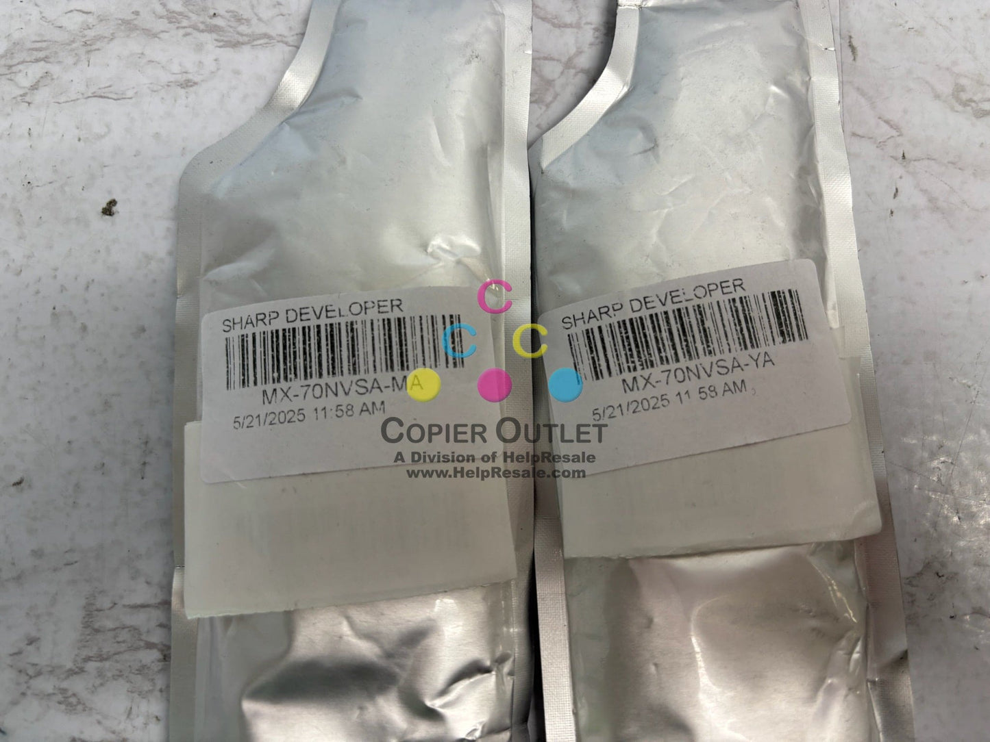 2 New OEM Sharp MX-5500N,MX-6200N Magenta & Yellow Developers MX-70NVSA