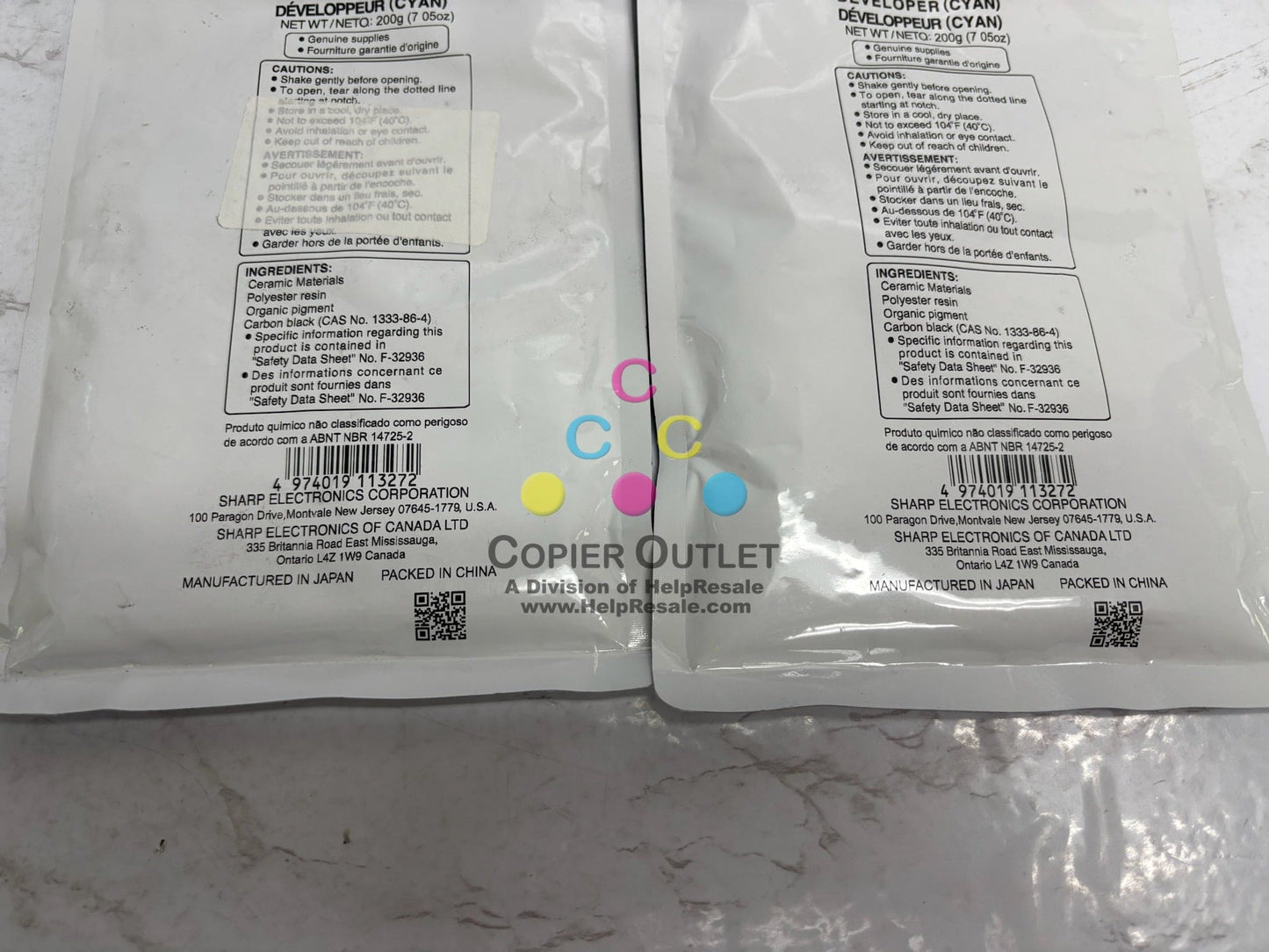 2 New OEM Sharp MX-2630N,MX-2651 Cyan Developers MX-61NV-CA / MX61NVCA