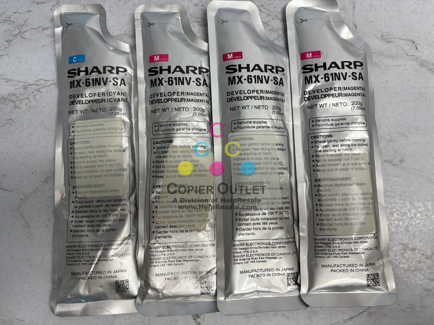 4 New OEM Sharp MX-2630N,MX-2651 CMMM Developers MX-61NV-SA, MX61NVSA