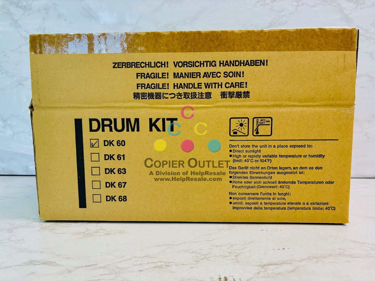 Open Genuine Kyocera FS1800, FS1800+, FS1800N+ Black Drum Kit DK-60, DK60 K