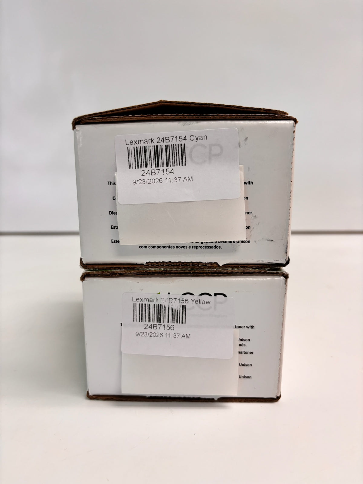 2 Genuine Lexmark C2240 XC2235 Cyan & Yellow Toners 24B7154, 24B7156