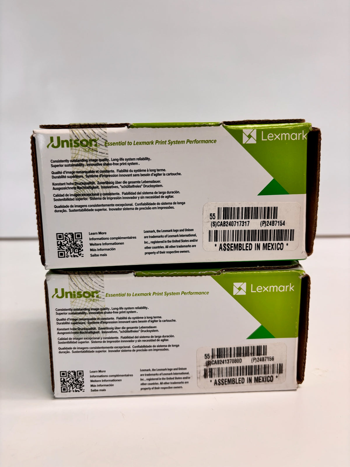 2 Genuine Lexmark C2240 XC2235 Cyan & Yellow Toners 24B7154, 24B7156