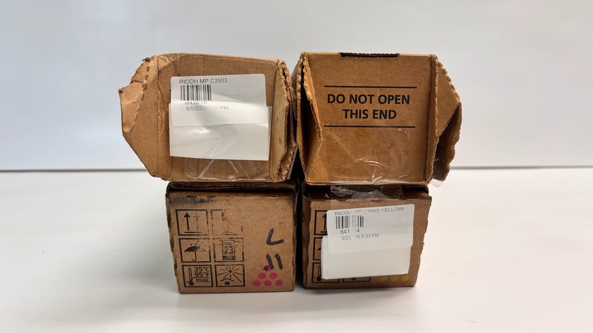 4 Cosmetic OEM Ricoh MPC3003,C3503 Magenta & Yellow Toners 841814,841815