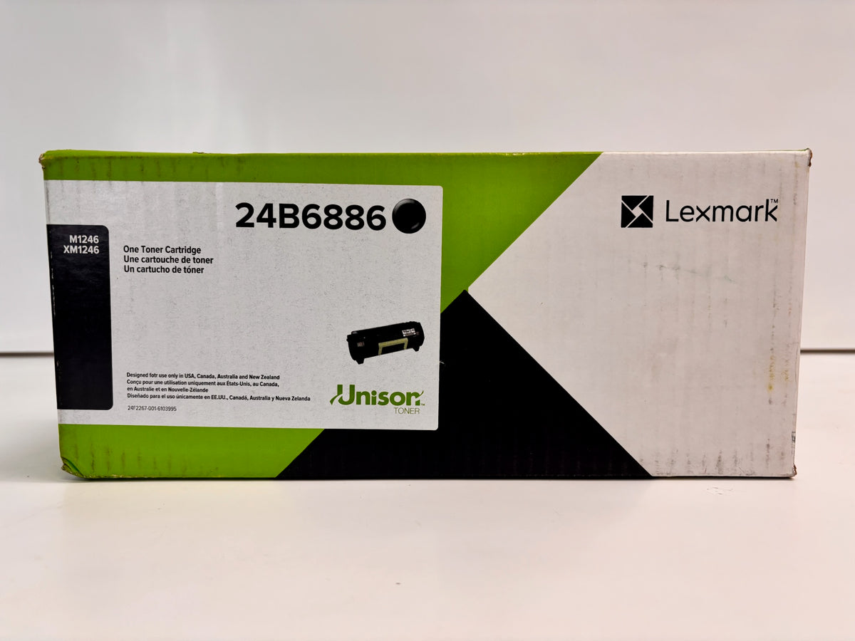 Open Genuine Lexmark M1246, XM1246 Black Toner Cartridge 24B6886 w/Sealed Bag