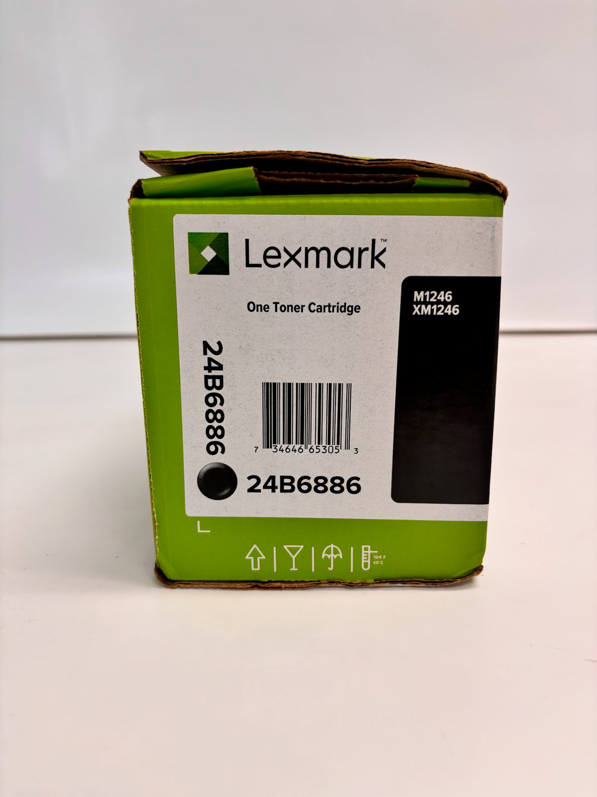 Open Genuine Lexmark M1246, XM1246 Black Toner Cartridge 24B6886 w/Sealed Bag