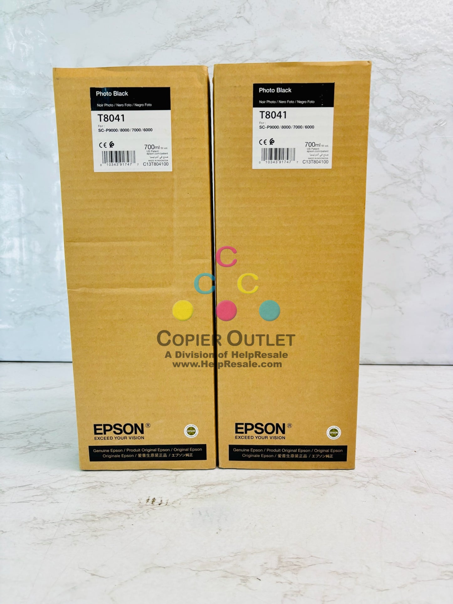 2 Genuine Epson P6000, P7000 , P8000 Photo Black Ink Cartridge T8041 (Exp 2020)