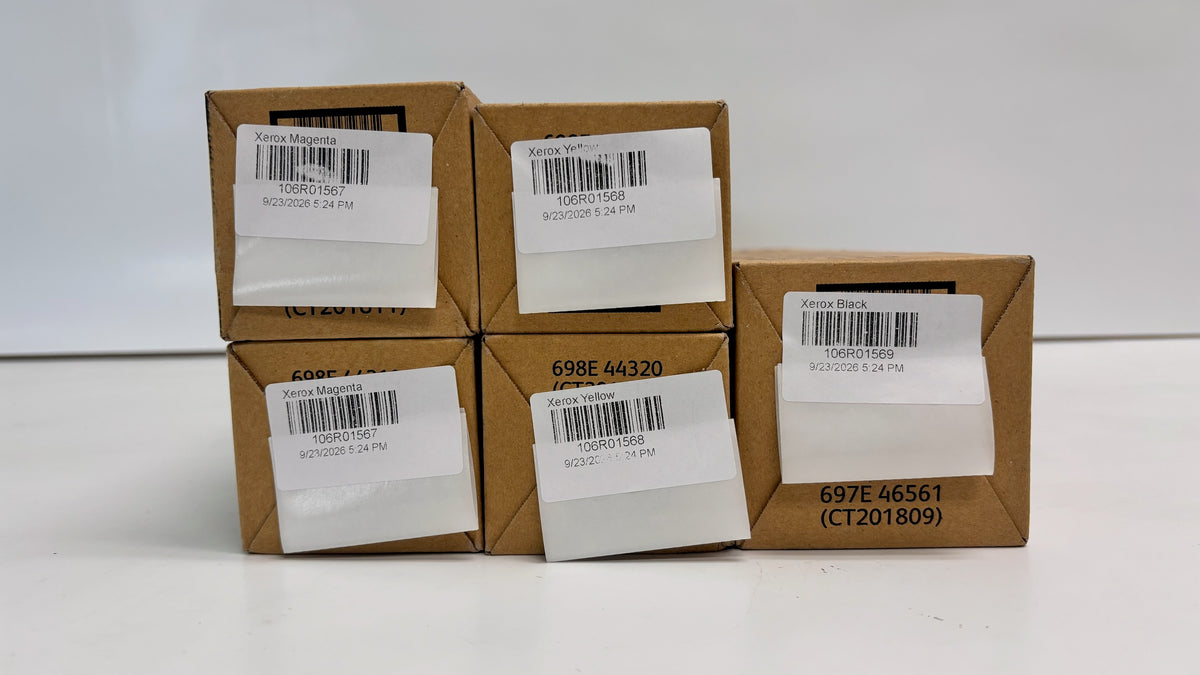 5 Genuine Xerox Phaser 7800,7800GX MMYYK High Capacity Toner 106R01567,68,69