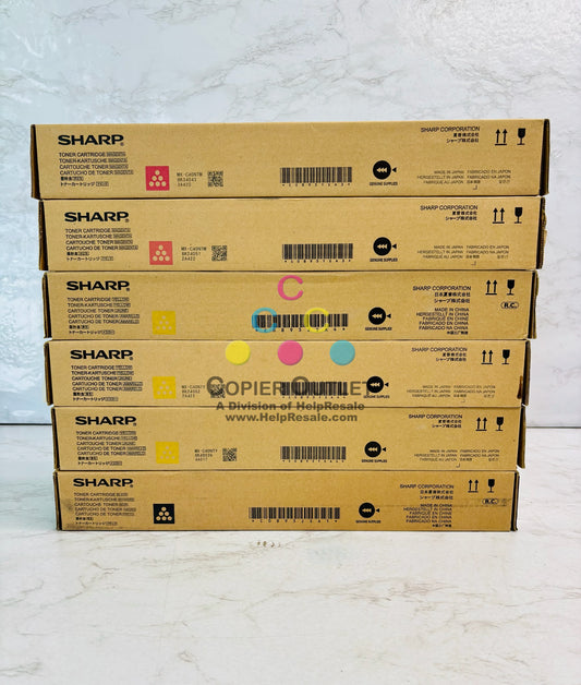 6 Genuine Sharp MX-C311, MX-C312 Magenta, Yellow, & Black Toner MX-C40NT MMYYYK