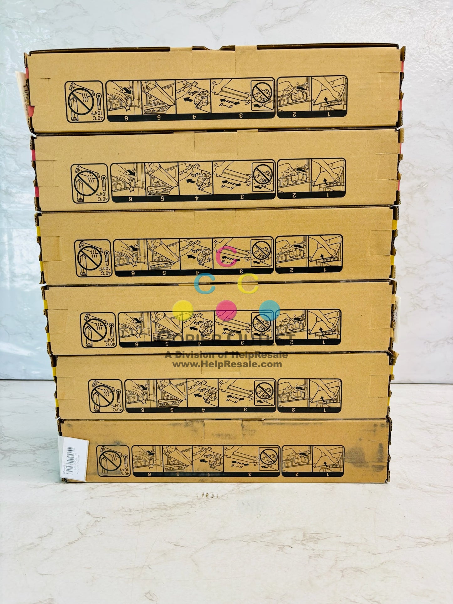 6 Genuine Sharp MX-C311, MX-C312 Magenta, Yellow, & Black Toner MX-C40NT MMYYYK