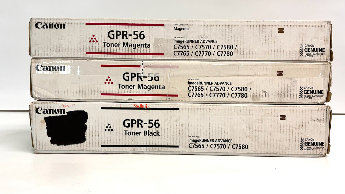 3 Cosmetic Genuine Canon IR C7565i,C7580i Magenta & Black Toners GPR-56MMK