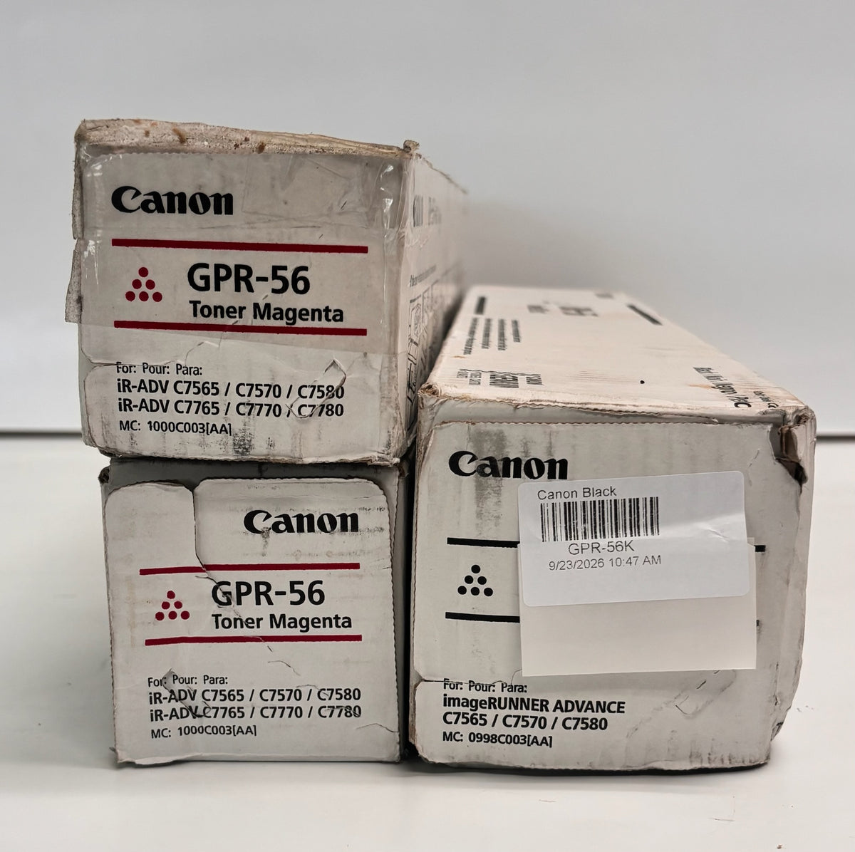 3 Cosmetic Genuine Canon IR C7565i,C7580i Magenta & Black Toners GPR-56MMK